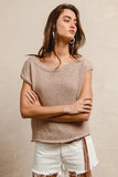 BiBi One Side Off Shoulder Knit Top - Trendsi