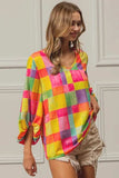 BiBi Multi Block Bubble Pop Ballon Top - Trendsi - Flyclothing LLC