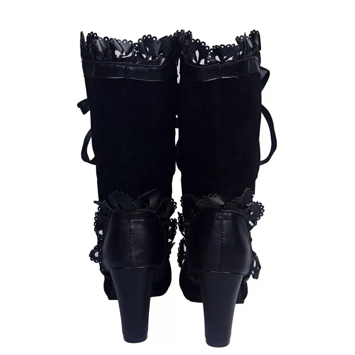 Lace Up Block Heels Boots - Trendsi - Flyclothing LLC