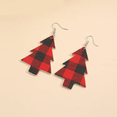 Christmas Tree PU Leather Dangle Earrings - Trendsi