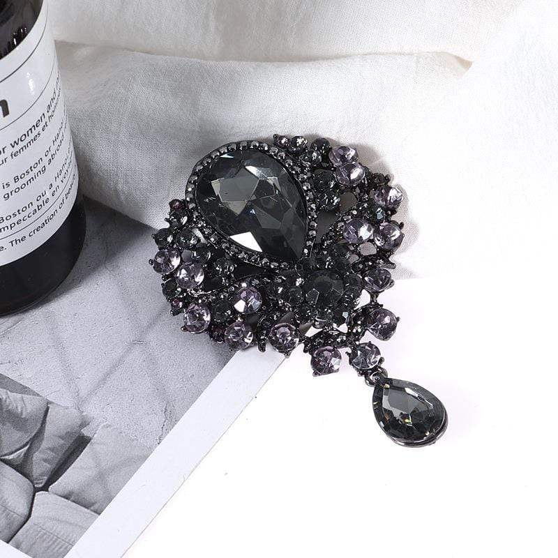 Alloy Rhinestone Teardrop Brooch - Trendsi - Flyclothing LLC