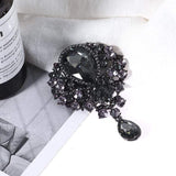 Alloy Rhinestone Teardrop Brooch - Trendsi - Flyclothing LLC