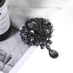Alloy Rhinestone Teardrop Brooch - Trendsi