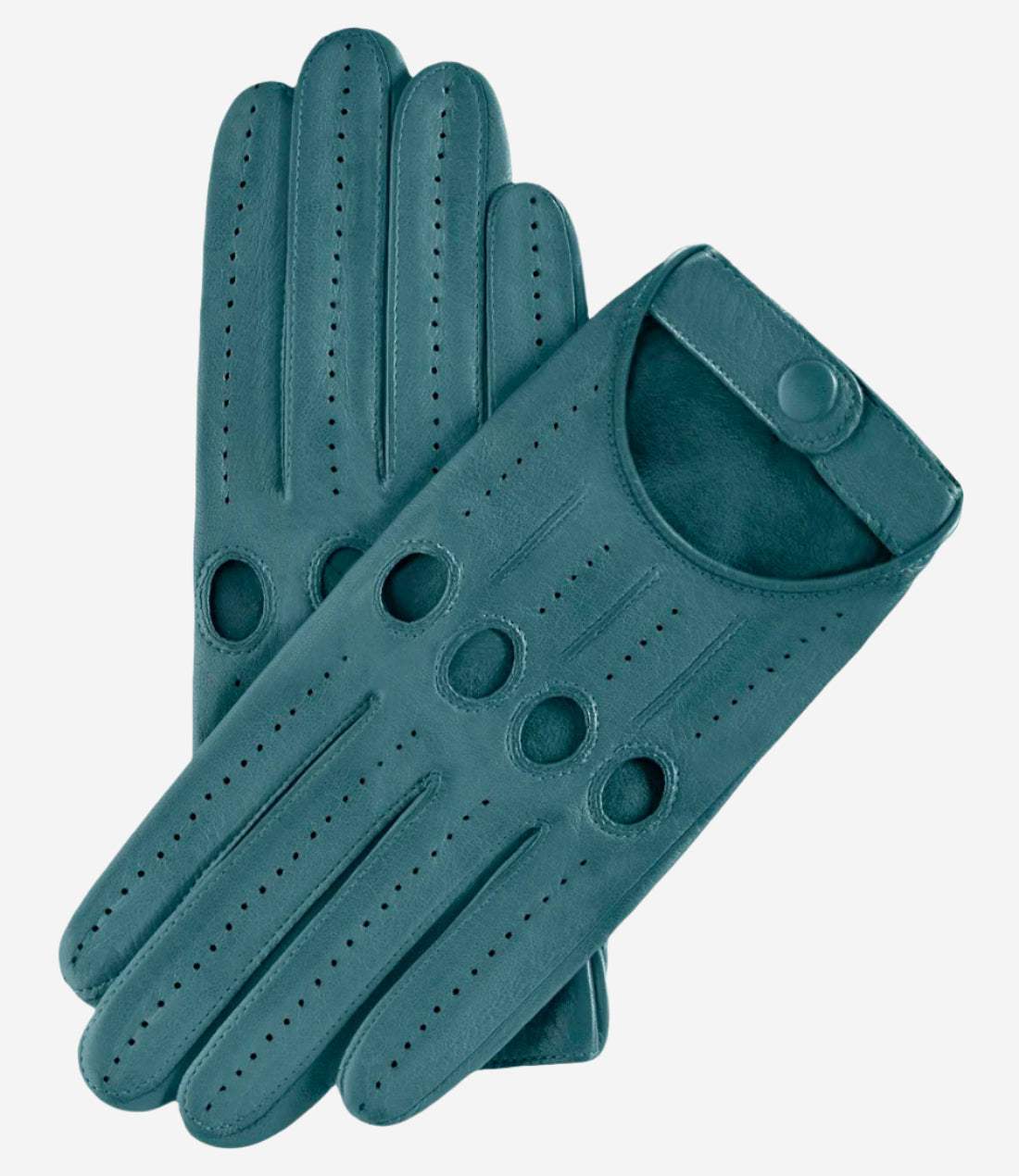 Alessa (sage) - Classic Italian lambskin leather driving gloves