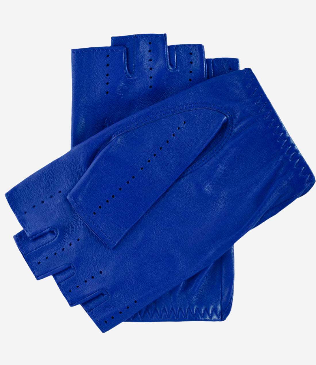 Rossana (rylblue) - Italian fingerless lambskin leather driving gloves - Leather Gloves Online - Flyclothing LLC