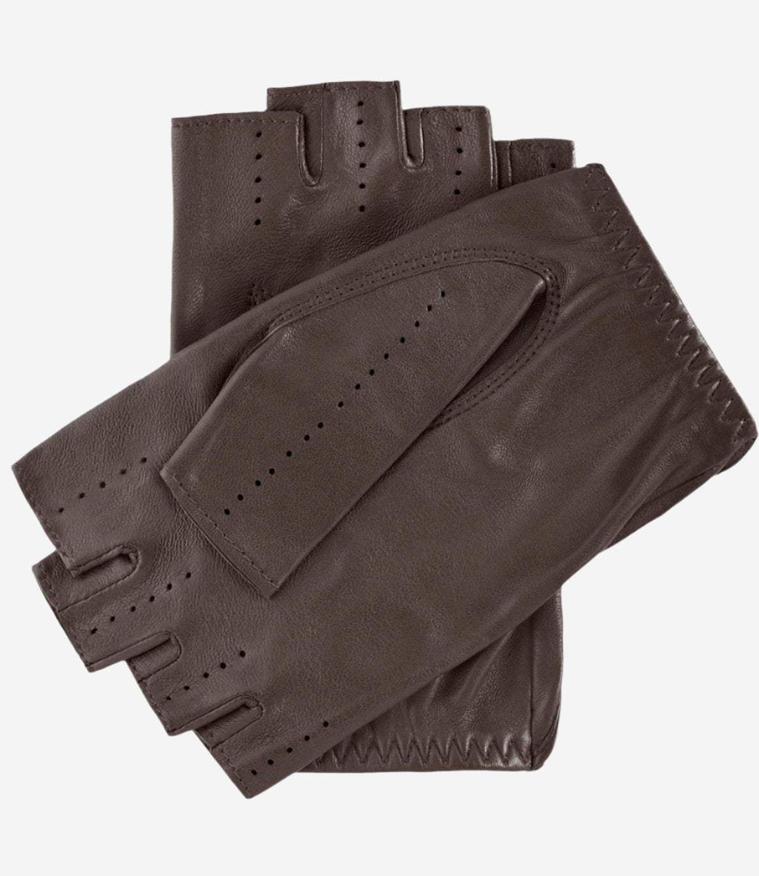 Rossana (taupe) - Italian fingerless lambskin leather driving gloves - Leather Gloves Online - Flyclothing LLC