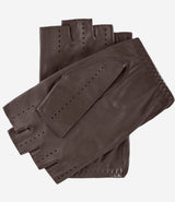 Rossana (taupe) - Italian fingerless lambskin leather driving gloves - Leather Gloves Online - Flyclothing LLC