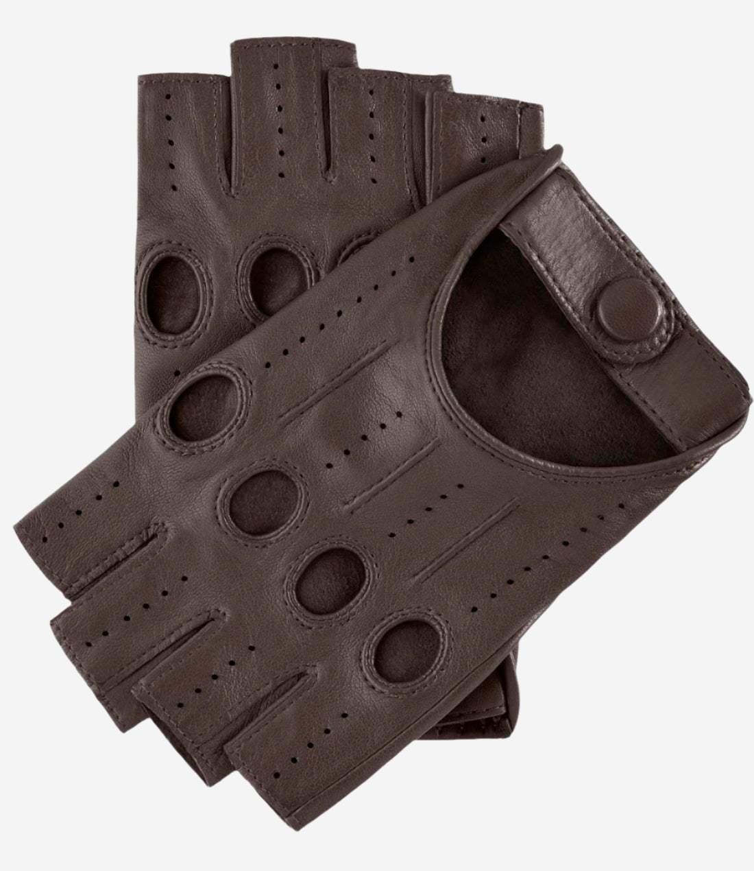 Rossana (taupe) - Italian fingerless lambskin leather driving gloves - Leather Gloves Online - Flyclothing LLC