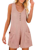 Full Size Pocketed Scoop Neck Sleeveless Romper - Trendsi