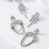 Trending Fashion Chain Rhinestone Drop Earrings For Women, Unique Versatile Light Luxury Alloy Ear Jewelry, Geometric Stud Earrings - My Store - Flyclothing LLC
