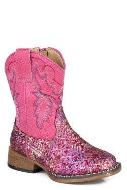 Girls Roper Fuschia Aztec Glitter Vamp Glitter Aztec Ii Boots - Roper - Flyclothing LLC