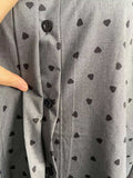 Heart Print Button Up Flounce Sleeve Shirt - Trendsi - Flyclothing LLC