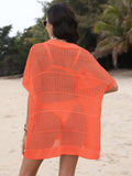 Hollow Out Collared Neck Cover-Up - Trendsi - Flyclothing LLC