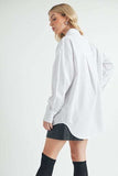 Aemi + Co High-Low Collared Neck Drop Shoulder Shirt - Trendsi - Flyclothing LLC