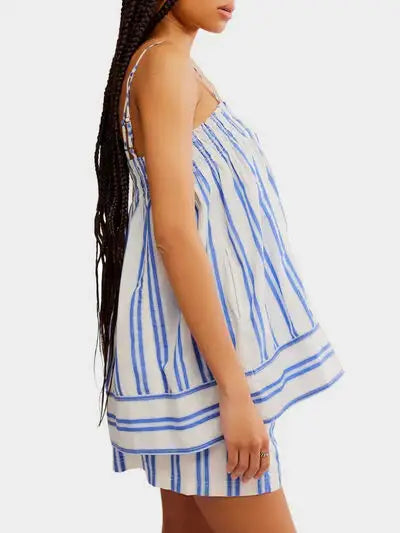 Smocked Square Neck Cami and Shorts Set - Trendsi - Flyclothing LLC