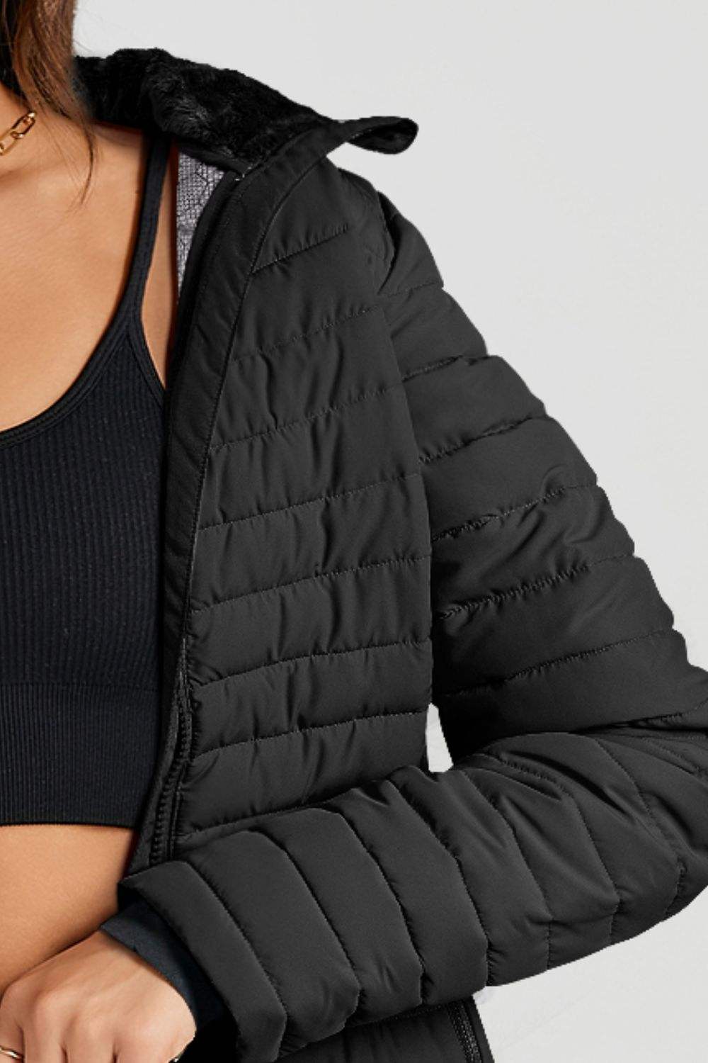 Turtleneck Zip Up Long Sleeve Jacket - Trendsi - Flyclothing LLC
