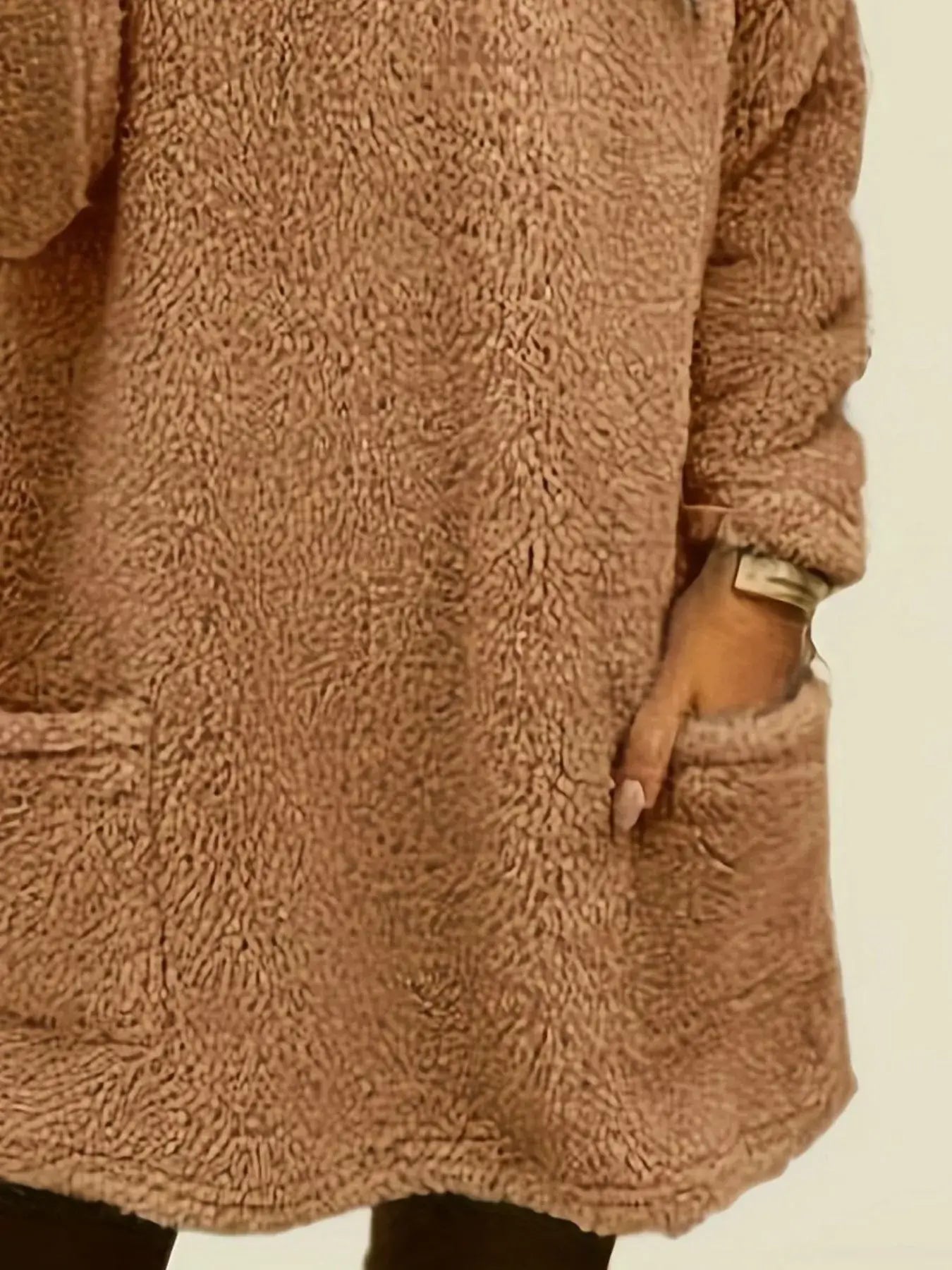 Fleece Long Sleeve Sweatshirt - Trendsi - Flyclothing LLC