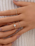 925 Sterling Silver Inlaid Zircon Ring - Trendsi