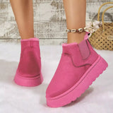 Round Toe Platform Ankle Boots - Trendsi - Flyclothing LLC