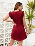 Ruffled Round Neck Mini Dress - Trendsi - Flyclothing LLC
