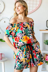 Cotton Bleu by Nu Label Floral Off-Shoulder Top - Trendsi - Flyclothing LLC