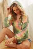 BiBi Tie Dye Terry Hoodie With Twill Tape Drawstring - Trendsi - Flyclothing LLC