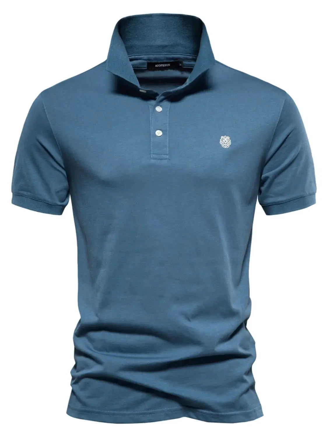 Men's Embroidered Collared Short Sleeve Polo - Trendsi - Flyclothing LLC