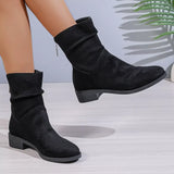Point Toe Block Heels Boots - Trendsi - Flyclothing LLC