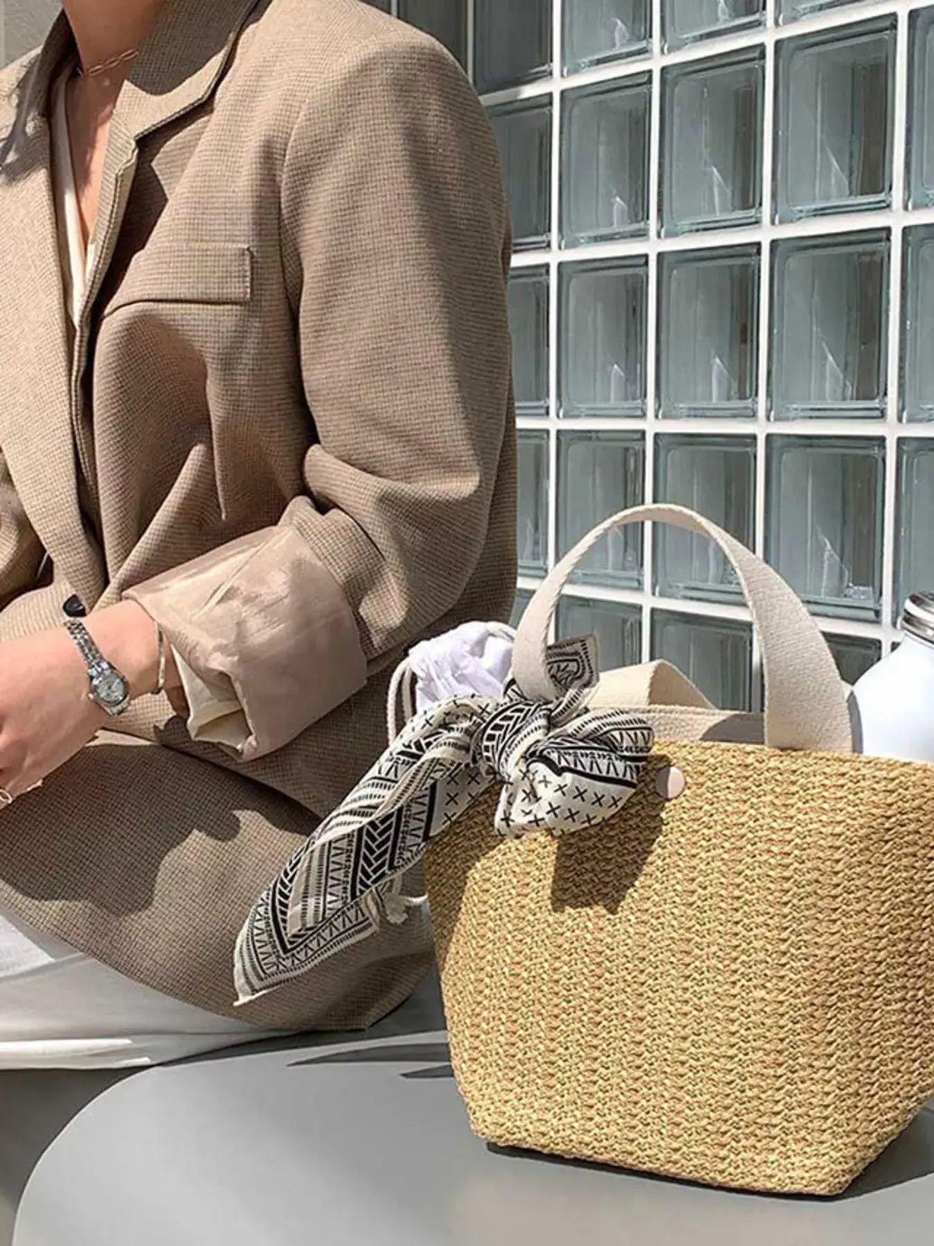 Woven Straw Tote Bag - Trendsi - Flyclothing LLC