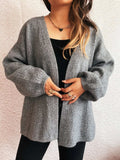 Open Front Long Sleeve Cardigan - Trendsi - Flyclothing LLC