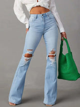 Distressed Jeans with Pockets - Trendsi - Flyclothing LLC