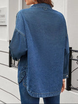 Casual Button Up Loose Fit Denim Jacket - Trendsi - Flyclothing LLC