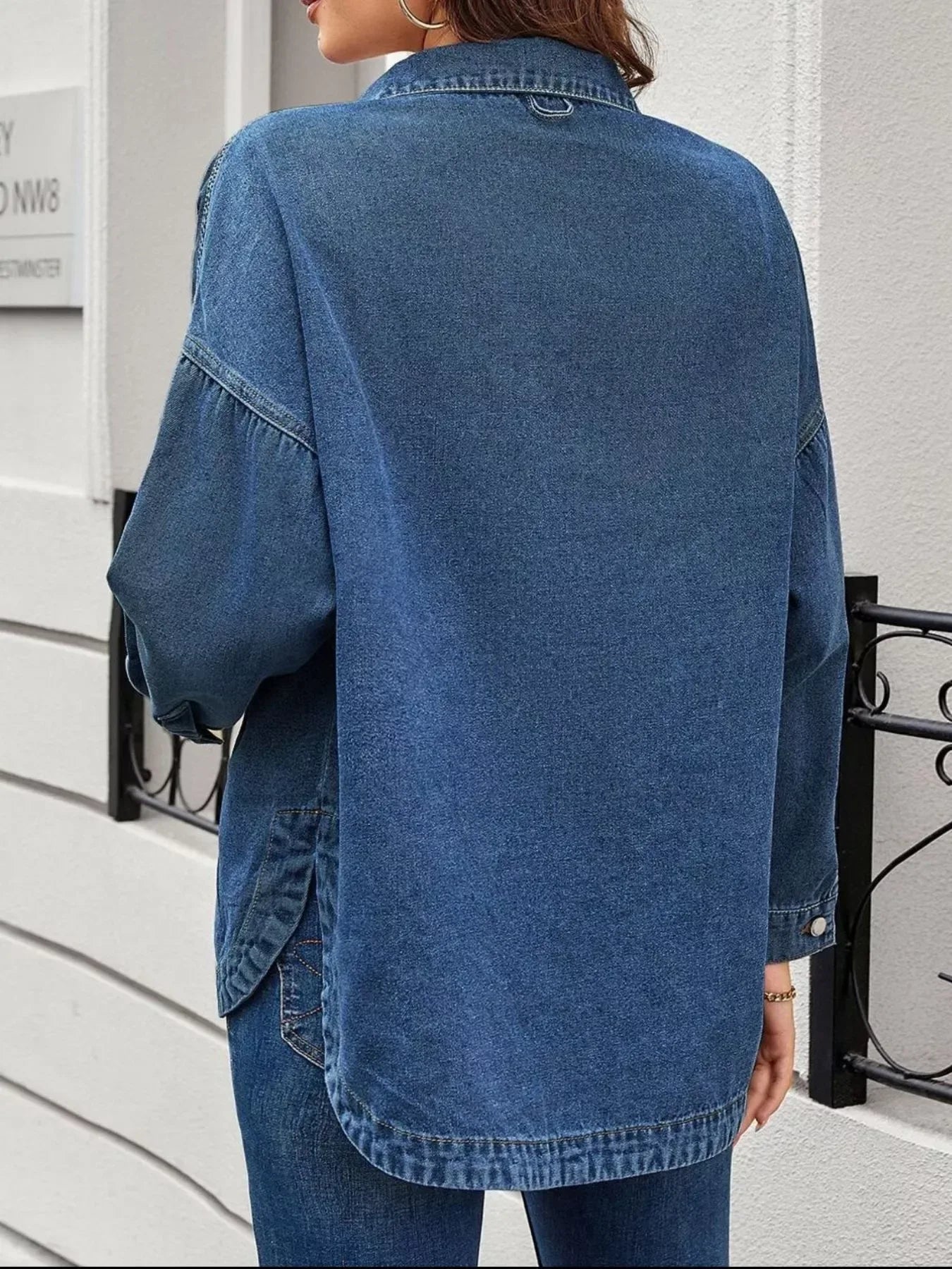 Casual Button Up Loose Fit Denim Jacket - Trendsi - Flyclothing LLC