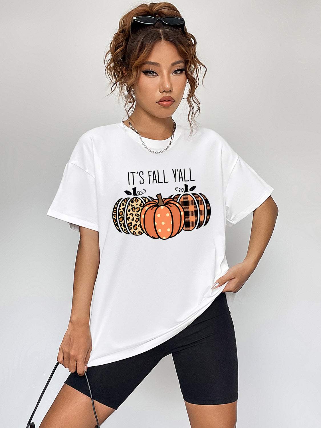 IT'S FALL Y'ALL Graphic T-Shirt - Trendsi - Flyclothing LLC