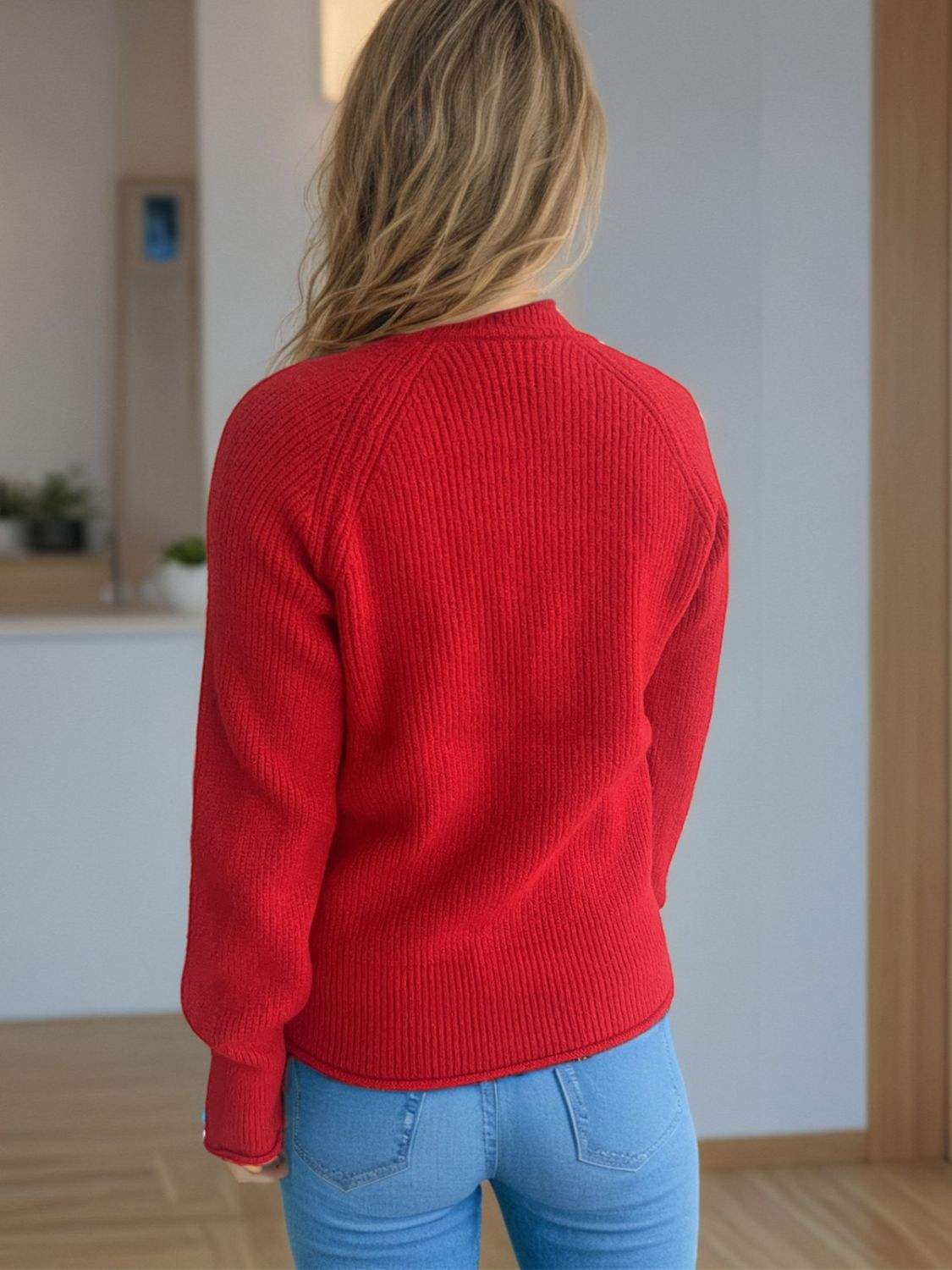 Turtleneck Long Sleeve Sweater - Trendsi - Flyclothing LLC