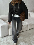 Boat Neck Knit Cover Up with Relaxed Fit - Trendsi - Flyclothing LLC