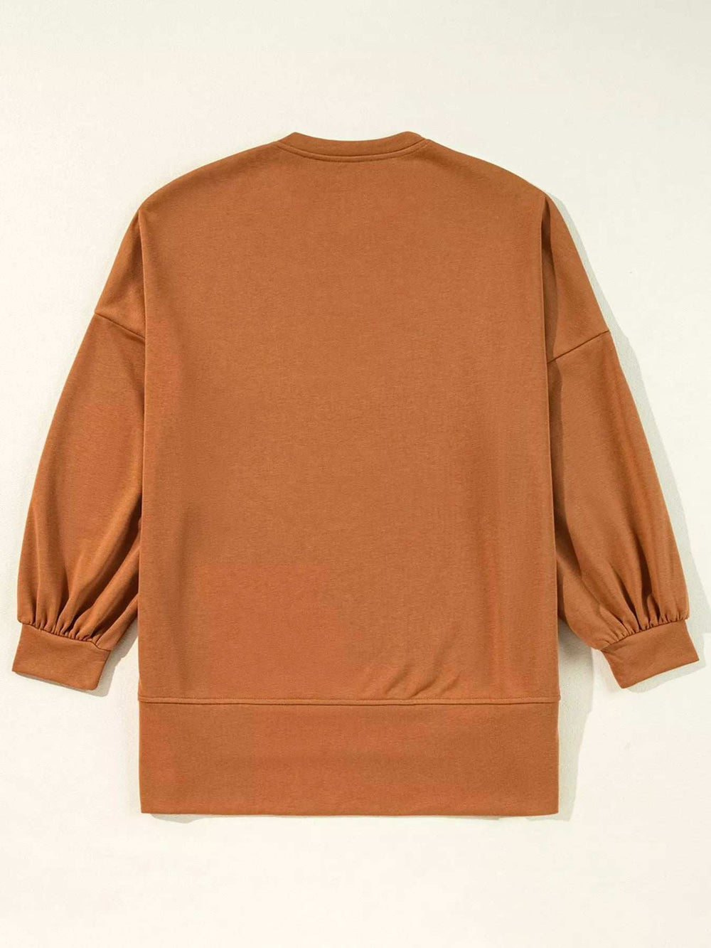 Happy Halloween Graphic Notched Long Sleeve Loose Top - Trendsi - Flyclothing LLC