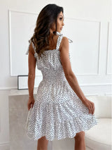 Polka Dot Square Neck Mini Cami Dress - Trendsi - Flyclothing LLC