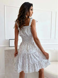 Polka Dot Square Neck Mini Cami Dress - Trendsi - Flyclothing LLC