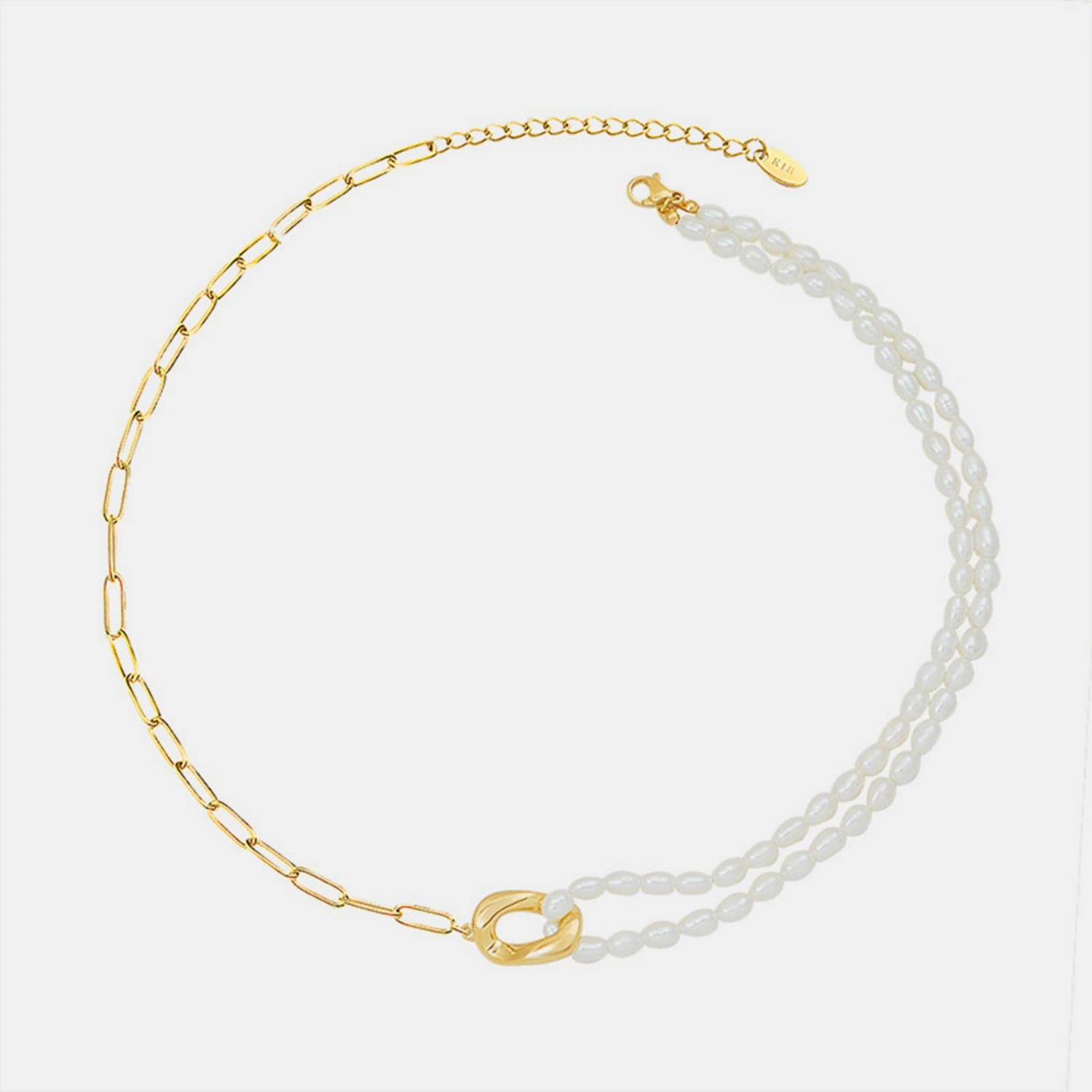 18K Gold-Plated Titanium Steel Pearl Necklace - Trendsi