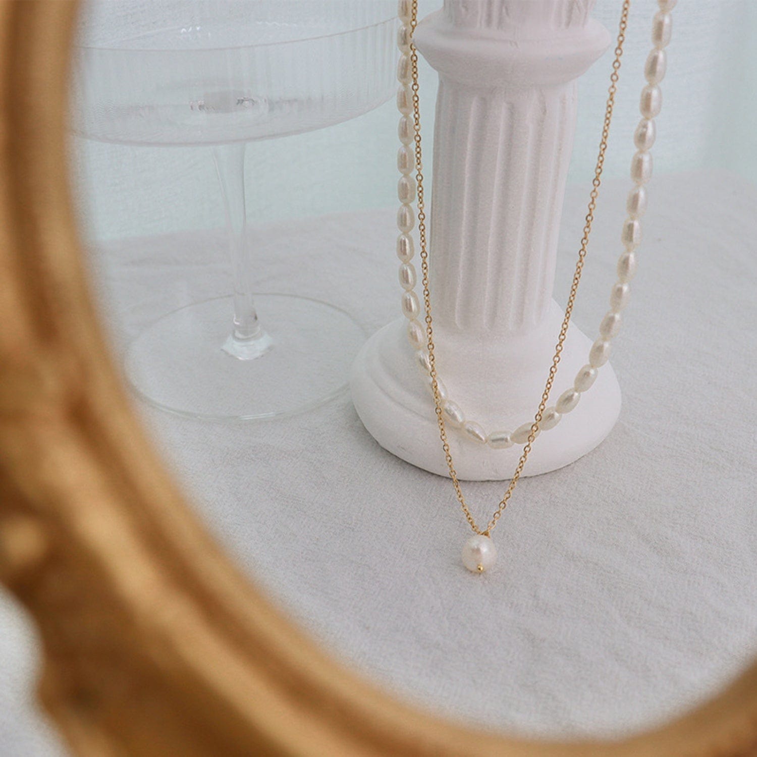 Double-Layered Freshwater Pearl Necklace - Trendsi