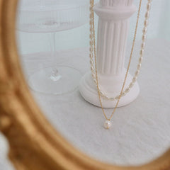 Double-Layered Freshwater Pearl Necklace - Trendsi