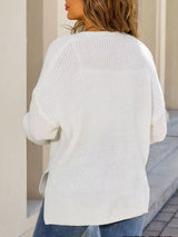 Oversized Knit Button-Down Cardigan - Trendsi - Flyclothing LLC