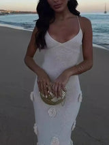 Flower Maxi Sweater Cami Dress - Trendsi - Flyclothing LLC