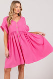 SAGE + FIG Button Up Short Sleeve Dress - Trendsi