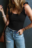 Ruffled Round Neck Tank - Trendsi - Flyclothing LLC