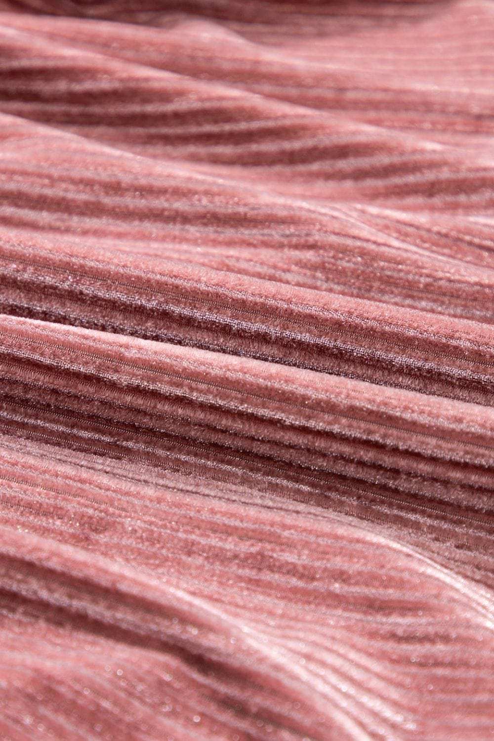 Ruffle Hem Round Neck Long Sleeve Dress - Trendsi - Flyclothing LLC