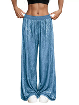 Sequin Wide-Leg Pants - Trendsi - Flyclothing LLC