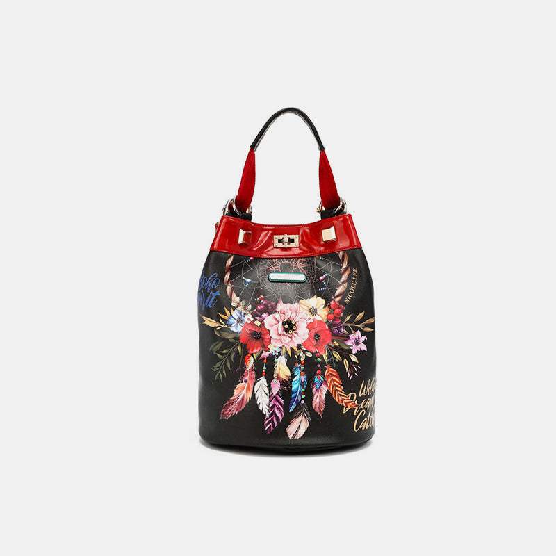 Nicole Lee USA Flower Pattern Adjustable Strap Backpack Bag - Trendsi - Flyclothing LLC