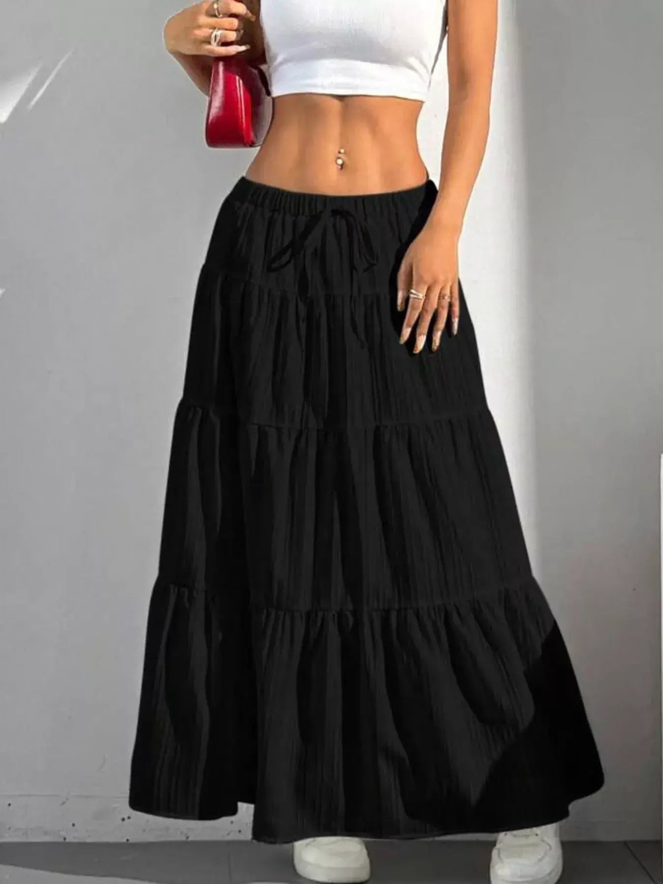 Flowy Tiered Maxi Skirt - Trendsi - Flyclothing LLC